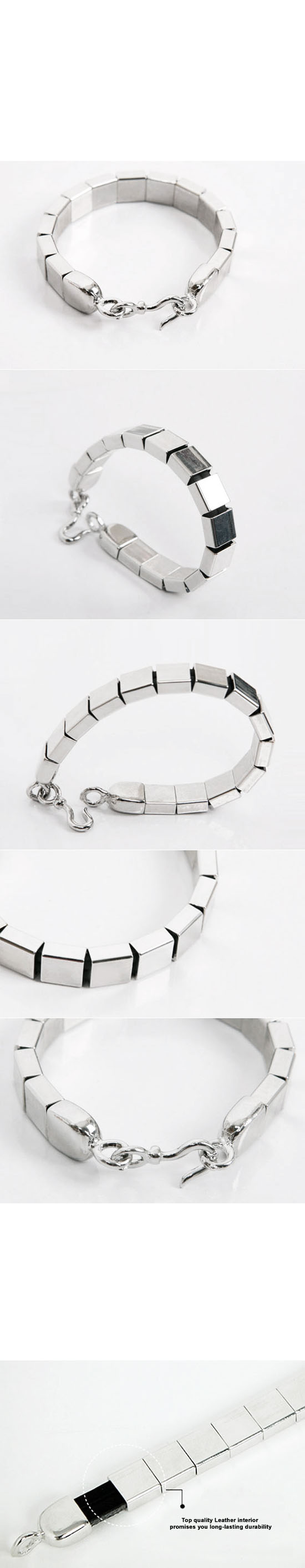 Accessories Bracelets Polished Square Silver BraceletBracelet 12